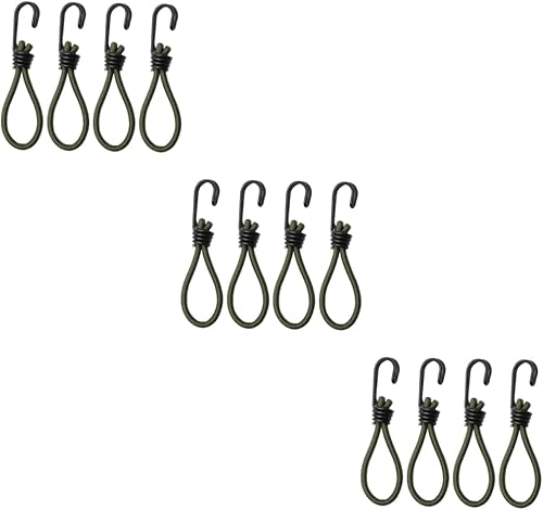Miniatura 1 de Kisangel 12 piezas de tienda de campaña elástica para acampar al aire libre, accesorios de cuerda elástica, gancho para tienda de campaña, cordones