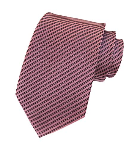 Image of Elfeves Men's Modern Striped Patterned Formal Ties College Daily Woven Neckties