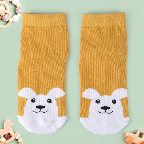 Image of Kid's Socks for Boys and Girls - Made with Soft & Breathable Cotton with Antibacterial Wash, Pack Of 5, Suitable for all day long use