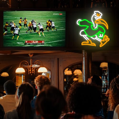 Image of University Neon Sign for Wall Decor University Football Team Logo Led Neon Sign for Man Cave Birthday Gifts for Fans Dimmable Led Neon Light for Party Club Bar Dorm Decor Size13.8 * 12.4In(P139)
