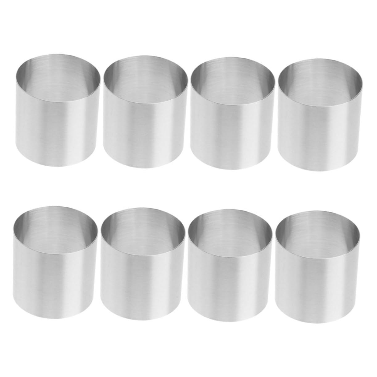 GRIRIW 8 Pack Stainless Steel Mousse Ring Cake Molds Mini Baking Mousse Moulds 5x5cm Round Cake Mousse Moulds for Desserts Kitchen Baking Tools