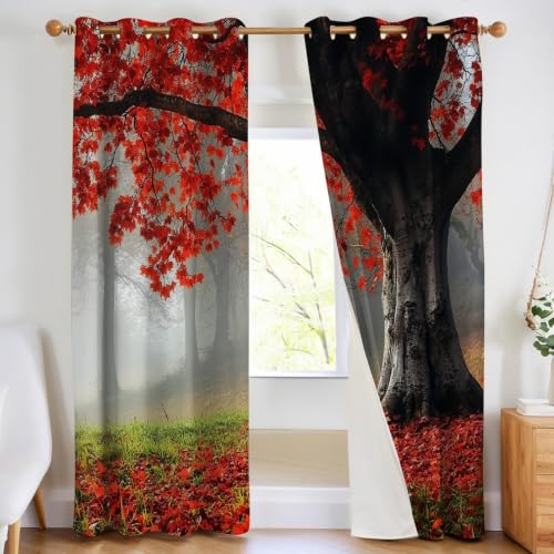Rideaux occultants forêt d'automne pour la chambre des enfants