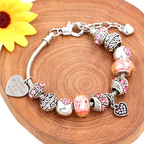 Uloveido Women's Snake Charm Love Crystal Strand Beaded Bangle Bracelet - A Piece of My Heart is in Heaven Memorial Gifts4