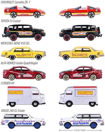 Majorette - 60 Yıl Dönümü Premium Edition minyatür araba, rastgele 6 araba seçimi Metal oyuncaklar (on yıl başına bir model), 7,5 cm, 3 yaşından itibaren - Görsel 3