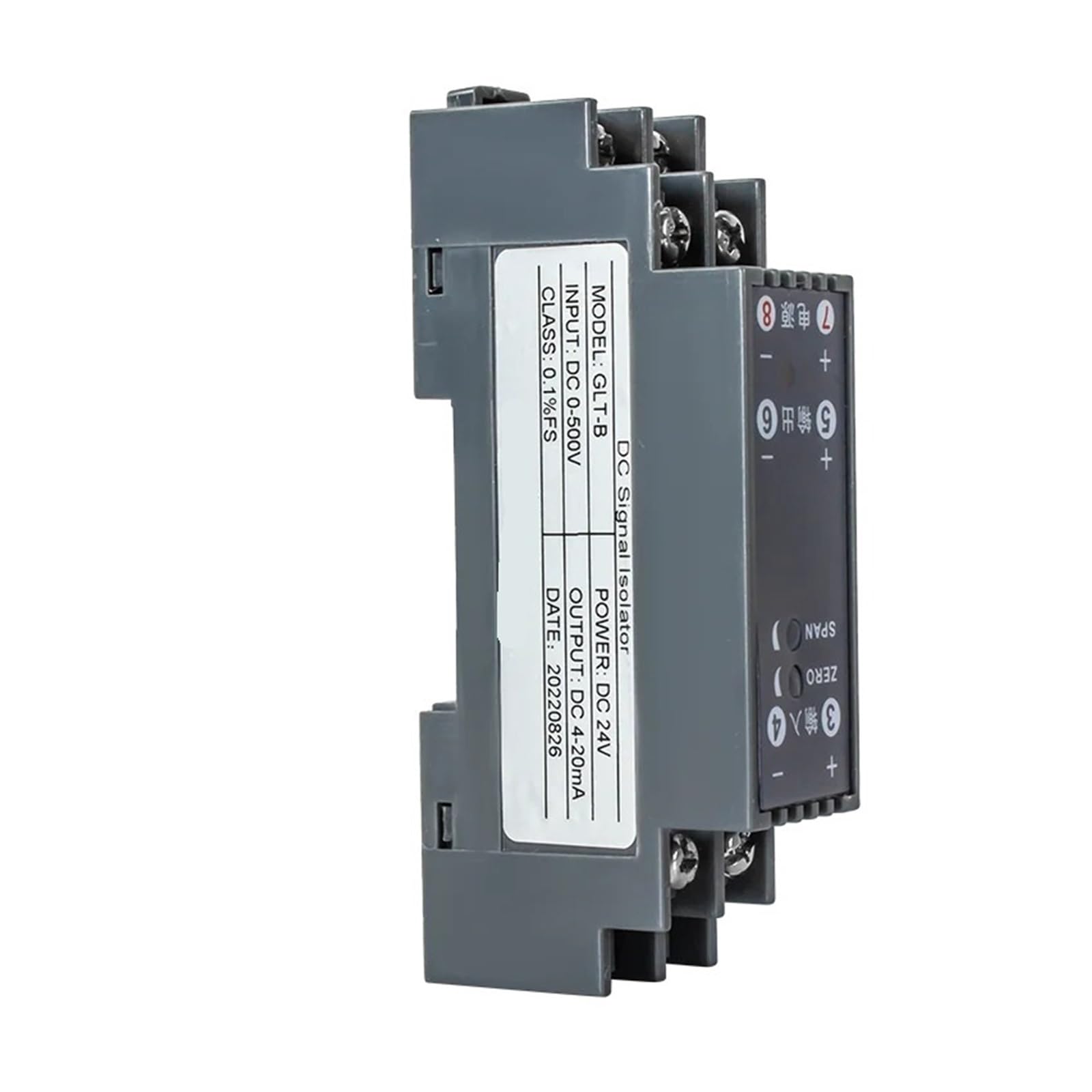 DC12V 1 In 1 Out 4-20mA Isolatore di segnale 0-10v a 4-20ma Convertitore di segnale Isolatore 4 20ma a 0 10v Convertitore di segnale analogico DC24V Isolatore di segnale (uscita 0-75MV)