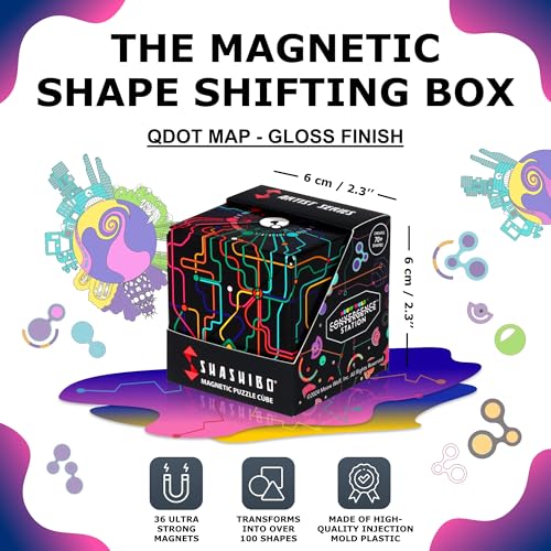 Image of Shashibo DODECA Magnetic Puzzle Cube, Sensory Fidget Toy for Adults & Kids, Stress Relief Fidget Toy for All Ages, Cool Fidget Toys for Desk, Shape Shifting Box, 100+ Possible Shapes
