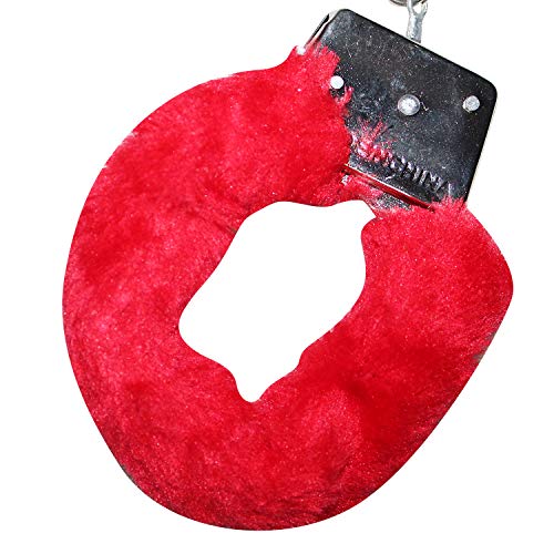 Image of Kaku Fancy Dresses Hand Cuffs for Kids /Phenovo Police Cop Sheriff Officer Handcuff Toy /Police Role Play Costume Accessories Metal Fur Handcuffs /Hathkadi Toy