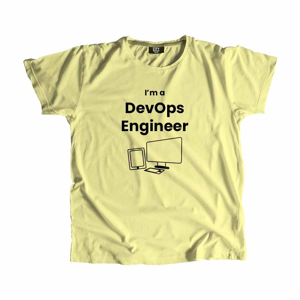 T-shirt DevOps Engineer en coton jaune pour le télétravail - 3