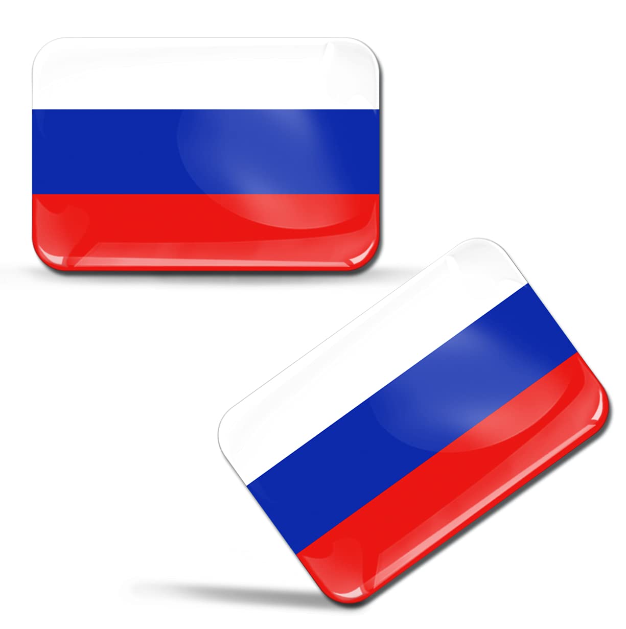 Skinoeu Multi-Coloured Skinoeu® 2 X 3D Sticker Russia Russian Federation Flag F 119