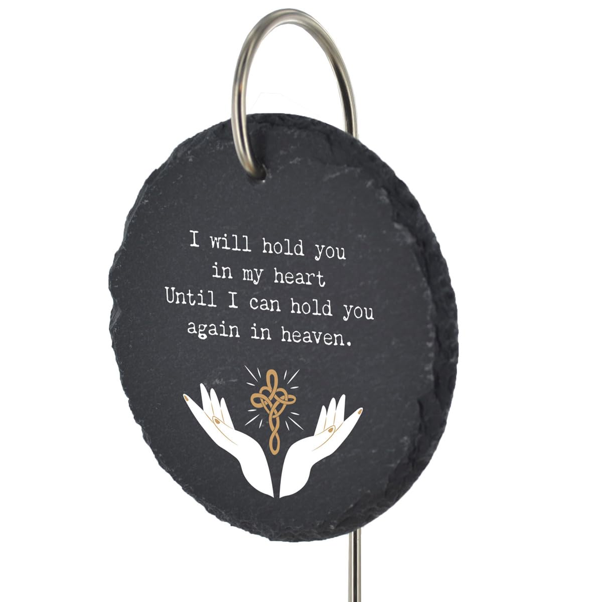 Celtic Cross Grave Stick Marker Plaque Ornament Memorial Slate I Will Hold You