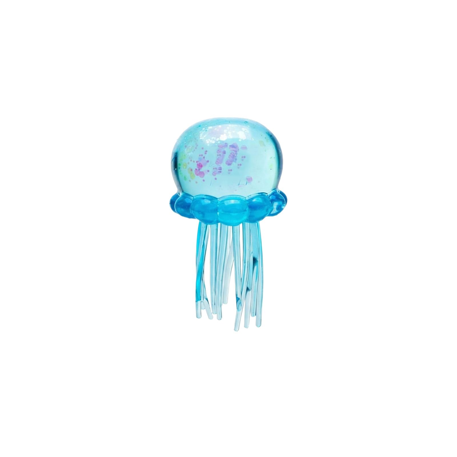 Nee doh Glitter Jellyfish Squishy Toy, Stress Relief Fidget Toy for Adults, Soft TPR Sensory Toy with Wiggly Tentacles, Portable Anxiety Relief Squeeze Ball for Office, School & Travel (Blue)