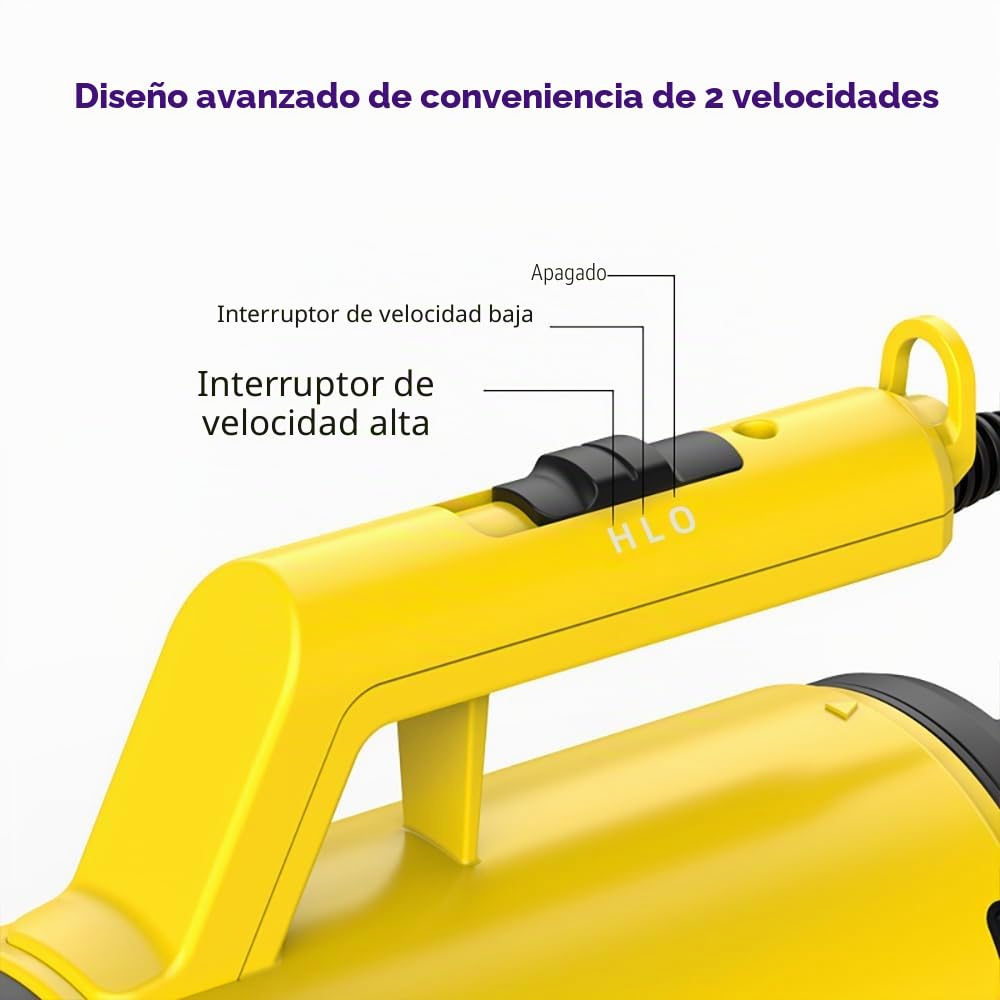 shernbao - Soplador de Aire para Coche, secador, para Motocicleta, purificador de Aire Acondicionado, Tienda y Ventilador Inflable (230 V/1200 W) | Soplador de jardín - Aparato de secado para automóviles (amarillo)