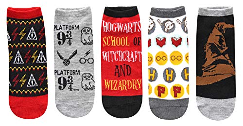 Harry Potter Sorting Hat Our Choices Juniors/Womens 5 Pack Ankle Socks Size 4-10 Multi