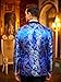 Coofandy Men's Stylish Dragon Floral Suits Fashion Slim Fit One-Button Blazer Jacket,X-Large,Blue