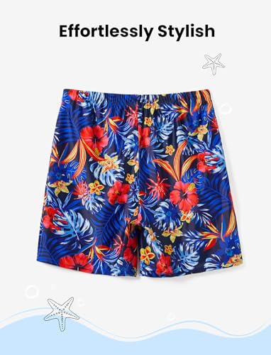Image of PATPAT Family Matching Swimsuits Two Piece Hawaiian Tropical Beach Bikini and Swim Trunks Set Mommy and Me Bathing Suits