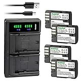 Kastar 4-Pack D-Li90 Battery and LTD2 USB Charger Replacement for Pentax D-Li90, DLI90, DL190...