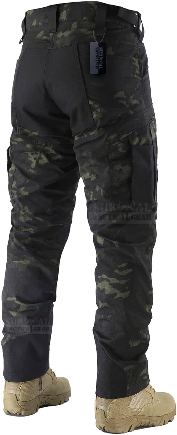 SURVIVAL Tactical Combat Pant Motorcycle Riding Pants Ripstop Military Camo Trousers for Camping Hiking - Image 2