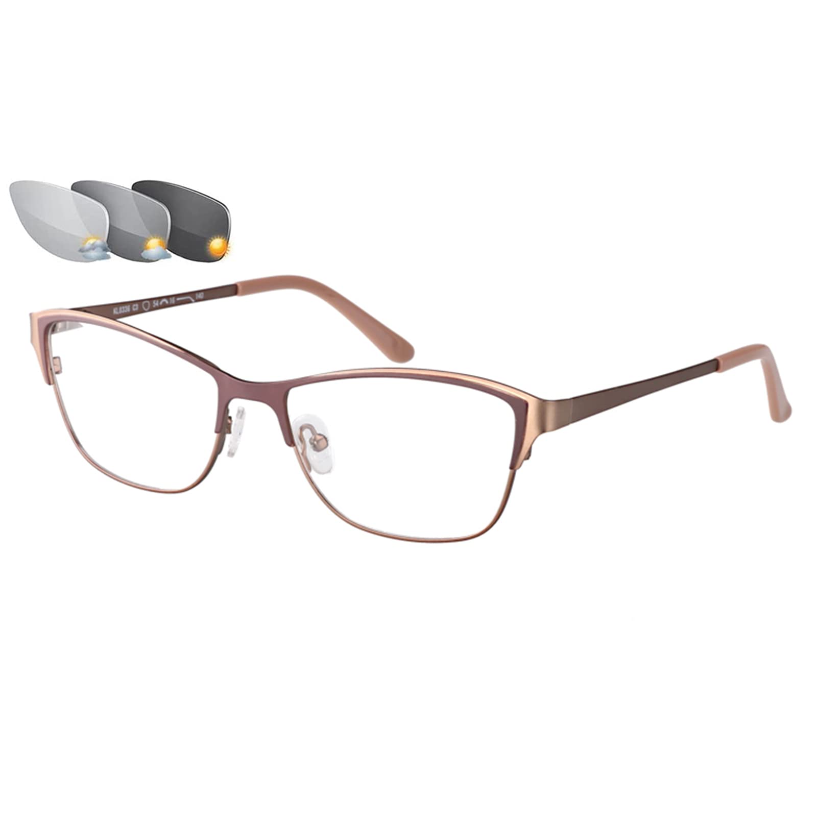 Gafas de Lectura fotocromáticas para Mujer, Montura de Ojo de Gato a la Moda, Gafas ultraligeras cómodas para Ancianos, lectores de Sol antideslumbrantes, C2-+1,00