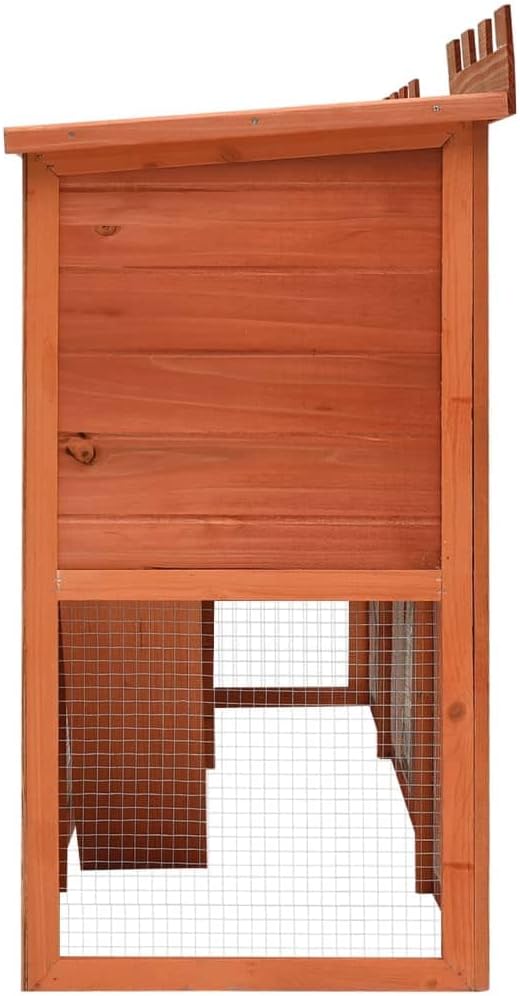Large Brown Pine Wood Outdoor Rabbit Hutch - Modular Bunny Cage for Garden Pets, Weather-Resistant, Spacious Design, Easy Access, Ideal for Rabbits, Guinea Pigs, and Small Animals