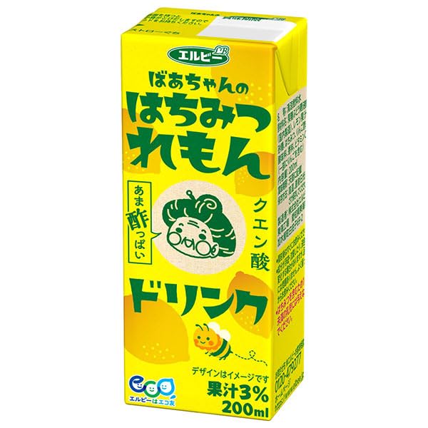 Amazon.co.jp: エルビー ばあちゃんのはちみつレモンドリンク 200ml紙