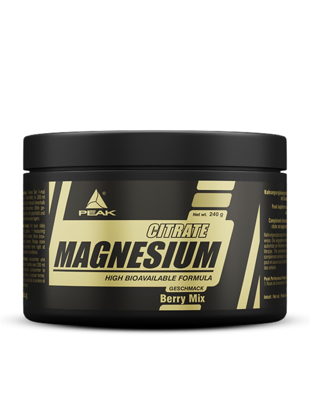 PEAK Magnesium Citrat Berry Mix – 240 g, 60 Portionen, 250 mg pro Portion