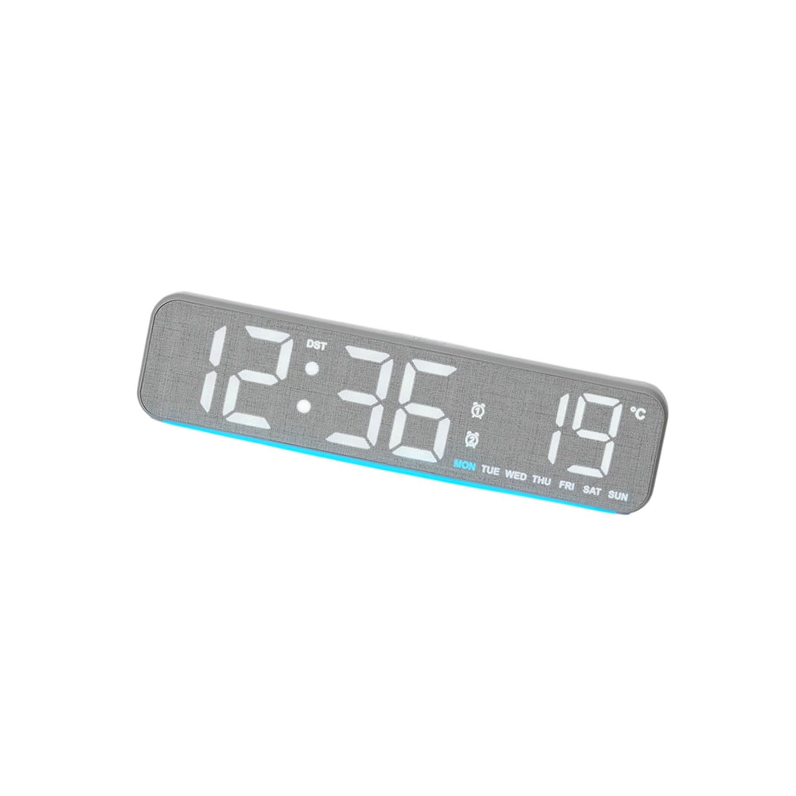 NRVTRE Digital Alarm Clock for Bedroom Desk Clock for Living Room Bedroom with Large Numbers, Dimmer, Loud Alarm Day of Week Clocks for