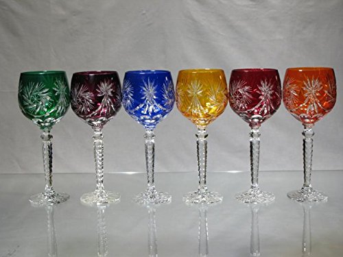 Coupe En Cristal De Bohème Ambre - Taille Croisillon Décor Feuille De Vigne Et Raisin