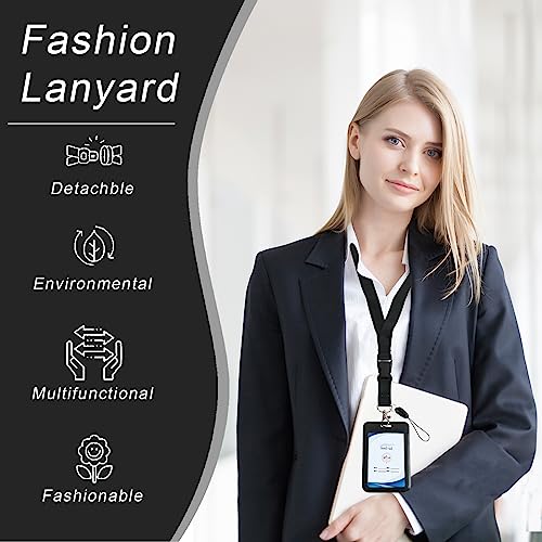 Image of Retractable ID Badge Holder with Lanyard,Heavy Duty Badge Reel,Detachable Keychain, Cruise Ship Cards Holder,for Nurse Officer Teacher Security Staff Women Men(Green)