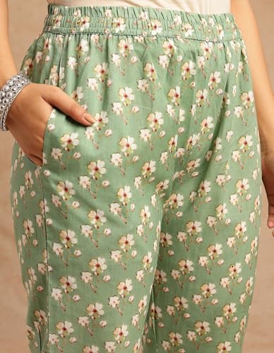 Image of Vbuyz Women's Cotton Printed A-Line Regular Fit Kurta Pant with Dupatta