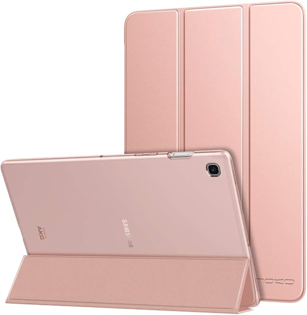 MoKo Case Fit Samsung Galaxy Tab S5e 2019, Ultra Thin Slim Shell Trifold Stand Cover with Frosted Back with Auto Wake & Sleep for Galaxy Tab S5e SM-T720/SM-T725 2019 Tablet - Rose Gold