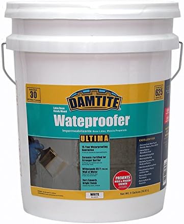 Damtite 03565 White Ultima Latex Waterproofer, 5 gal Pail