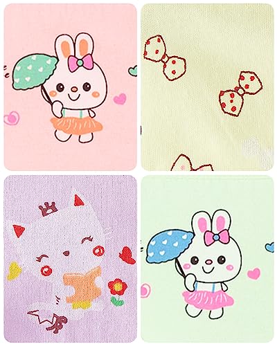 Domee Mädchen Unterhosen Baumwolle Unterwäsche 10er-Pack Slips Kaninchen und Katze 2-4 Jahre (Herstellergröße M)