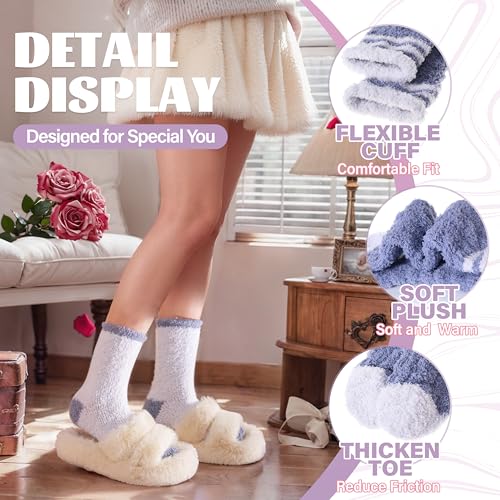 Image of Anlisim Fuzzy Socks for Women, Soft Comfy Cozy Fluffy Thick Winter Warm Fleece Slipper Socks