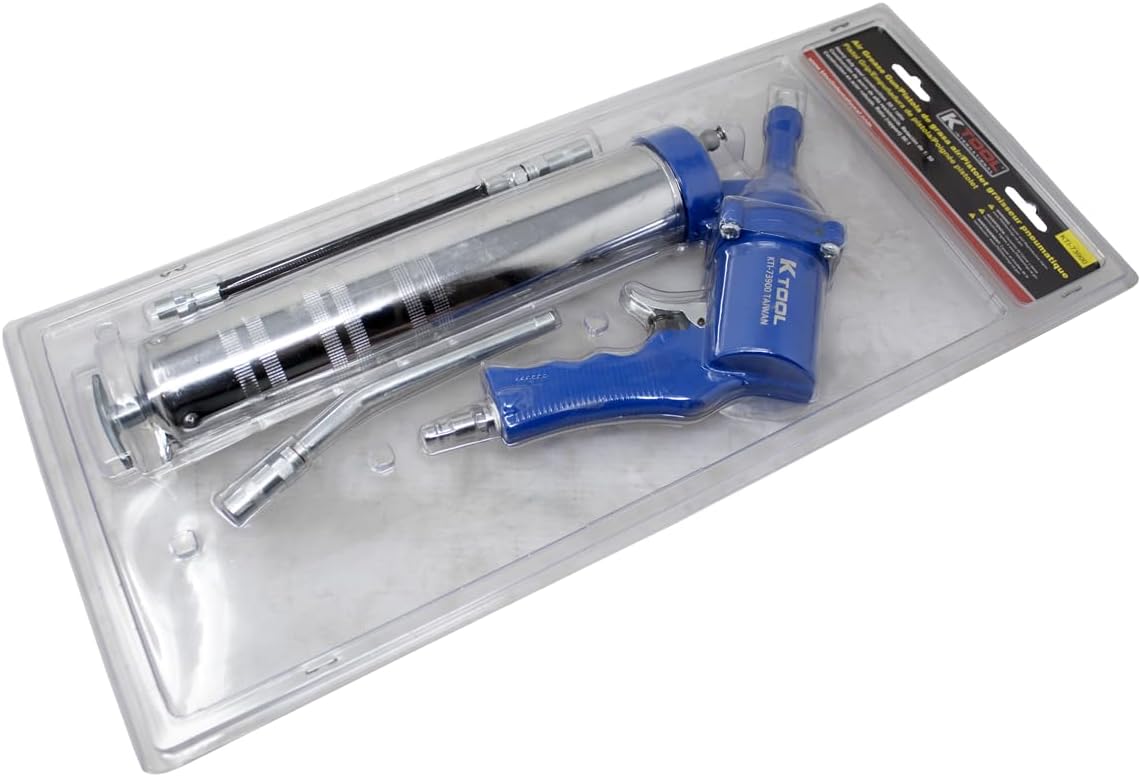 K Tool International Grease Gun Air-Powered, Pistol-Grip (1200-6000psi)