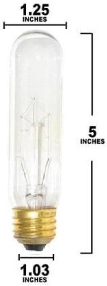 KOR T10/120V -Tubular - 120V - Medium (E26) Base - Incandescent Light Bulb (Clear, 25 WATT-4 Pack)