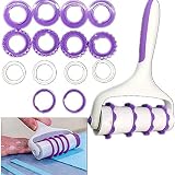 ECOSWAY Juego de 24 piezas de cortador de cinta para fondant, rodillo de plástico para repujar, juego de herramientas para decoración de tartas