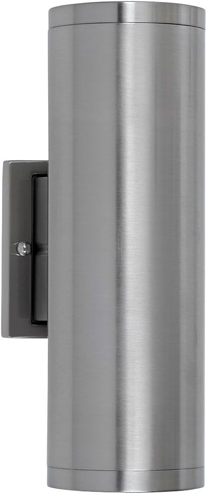 Suреr Chеар 🛒 Hamilton Hills Dual Upward and Downward Outdoor Modern Cylindrical LED Wall Light  12" Brushed Nickel Finish Waterproof Exterior Integrated Lighting 3000K with No Bulbs Required