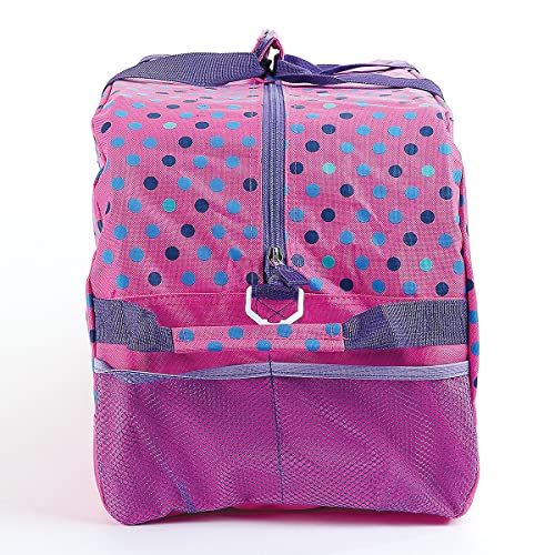 Lillian Vernon Personalized Duffel Bag for Kids, Roomy Pink & Purple Butterfly Weekender With Front & Side Compartment, Customizable Girls Sports & Travel Bags With Custom Name, 11" x 12" x 23"3
