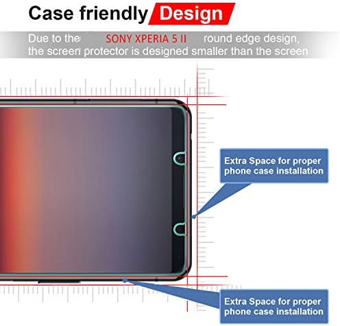 AOKUMA Sony Xperia 5 II Tempered Glass Screen Protector, [2 Pack] Premium Quality Guard Film, Case Friendly, Comfortable Round Edge,Shatterproof, Shockproof, Scratchproof oilproof