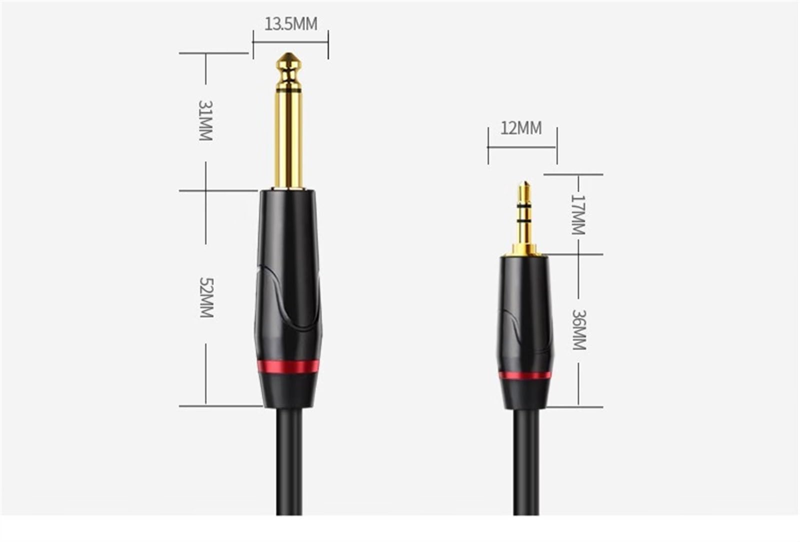 Cables para instrumentos Cable De Conexión De Para Altavoz De Ordenador De Teléfono Móvil, Cable De Conversión De Guitarra Mezclador Amplificador Grande De Dos Núcleos De 6,35 Mm(1m)