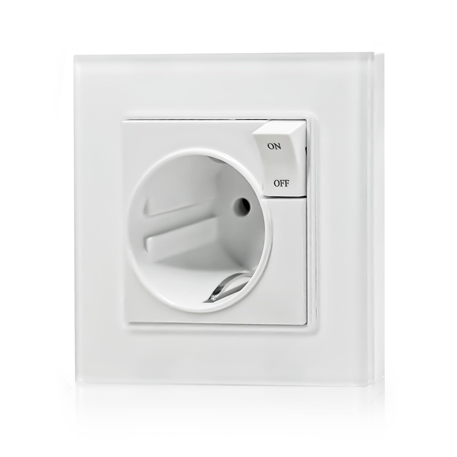 Enchufe con Interruptor, Mecanismo Enchufe con Interruptor, Enchufe con InterruptorPared, Toma de Corriente Empotrada, InterruptorUniversal con Soporte (Blanco)