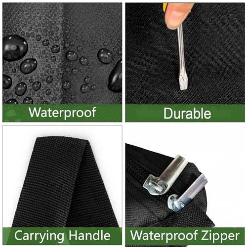 Kiswleon 4 Stück Aufbewahrungstasche mit Reißverschluss 120L,wasserdichte Oxford Schwarz Umzugstaschen,Aufbewahrung Bettdecken,Aufbewahrungstasche für Bettdecken für Klamotten Bettzeug Bettwäsche