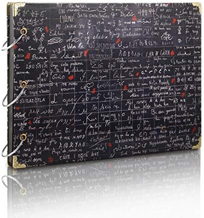 ThxMadam Scrapbook Photo Album Wedding Guest Book DIY Memories Book with 60 Black Pages Present for Valentines Mothers Anniversary Day Birthday Christmas Gift for Mum Daughter Girl-Friend,