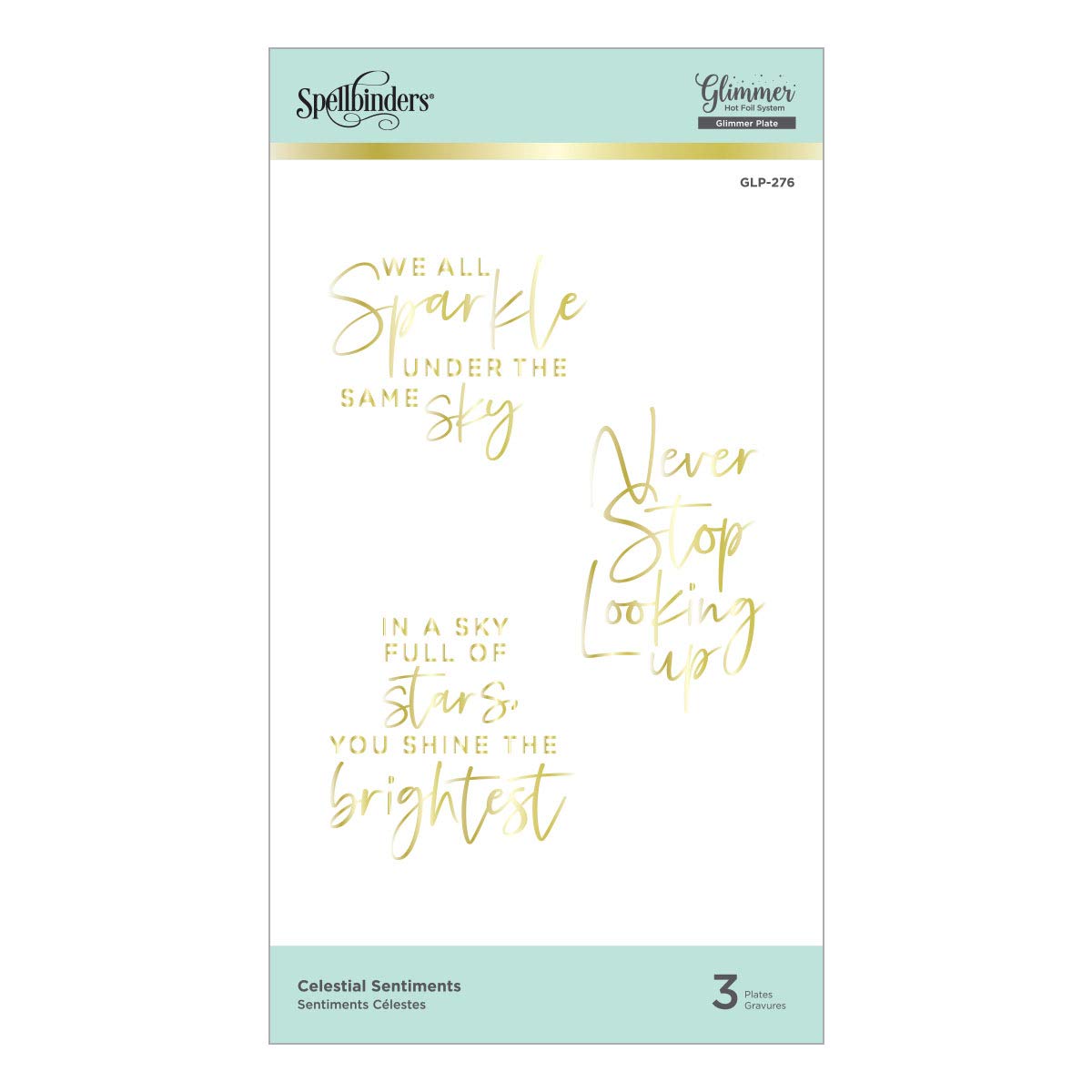 Spellbinders Piastra FOIL CALDO Celeste, Metallo