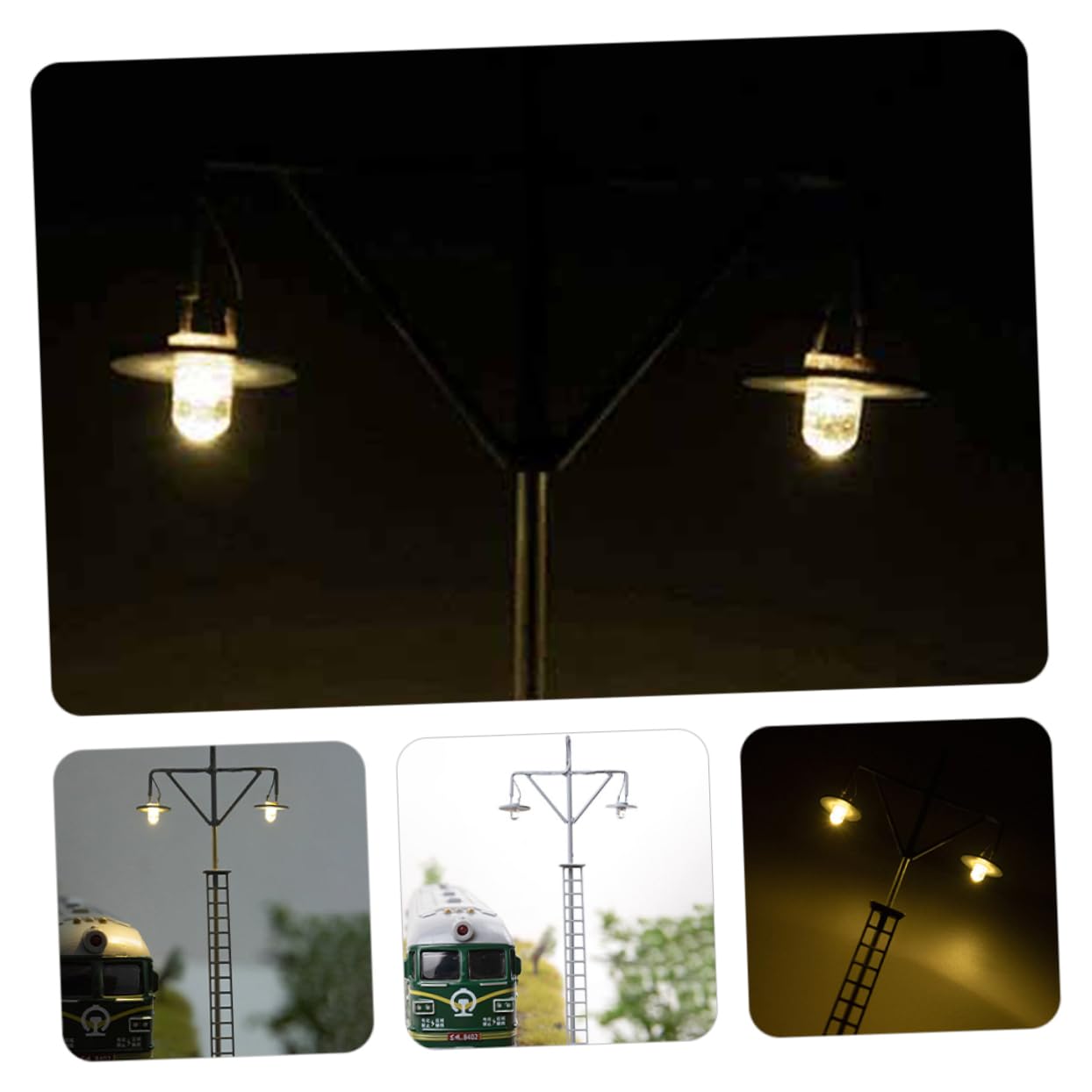 BELLIFFY 2pièces Lampadaires Miniature Pour Décor De Table De Sable Modèles De Feux De Signalisation Ferroviaire Ornements De Mini Maison Décor De