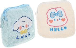 SOESFOUFU 2pcs Napkin Storage Bag Period Container Small Period Bag Pad Bag Coin Purse Girl Plush Aunt Towel Menstrual Pad Bag Period Pouch Storage Bag