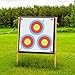 suituts 100 pcs Archery Targets Paper 3 Spot Bow and Arrow Target Paper 17 x 17 Inch Paper Archery Targets, 4 Pcs Archery Target Pins Included
