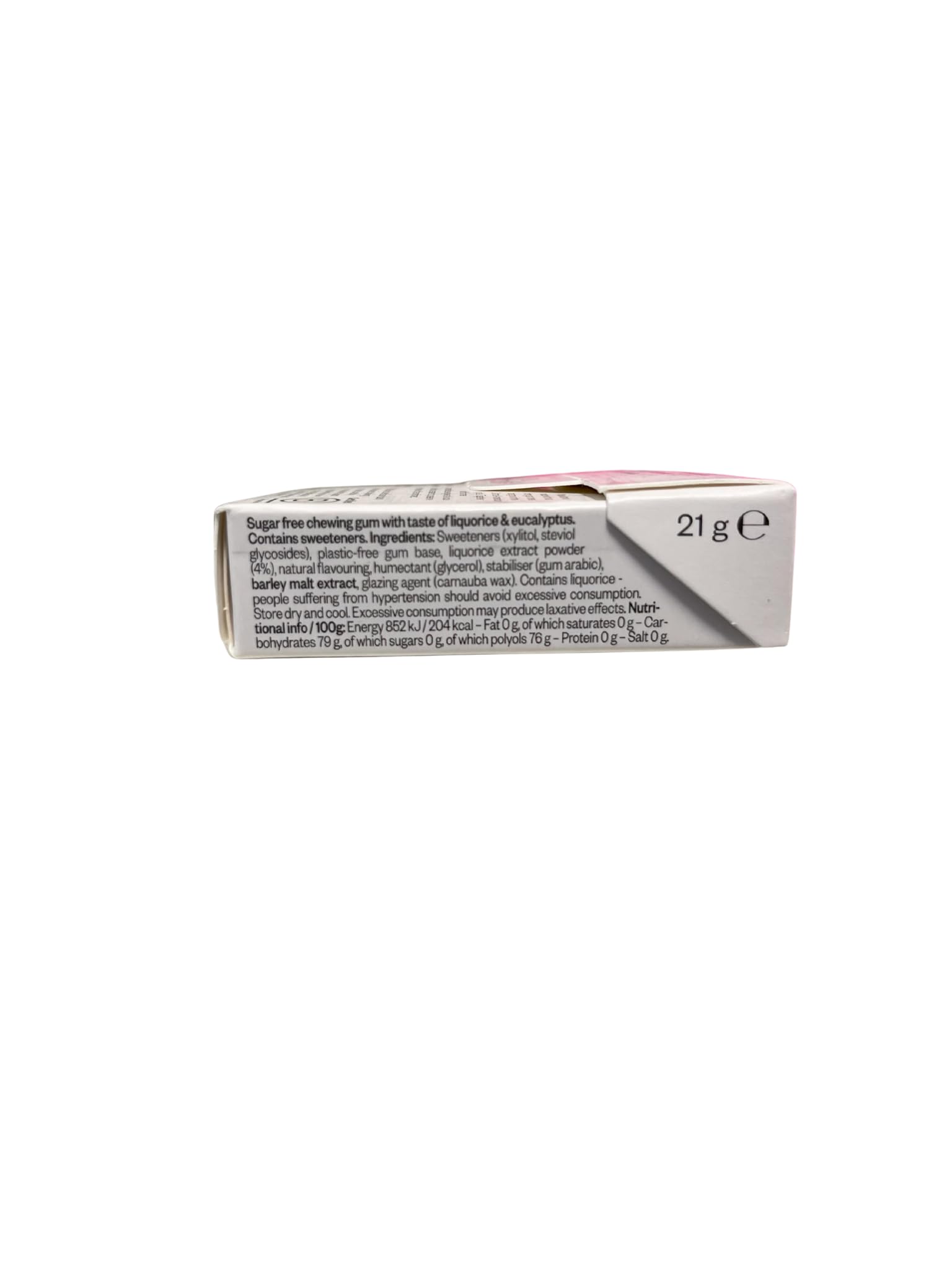 True Gum - Plastikfreie Kaugummi - Lakritze & Eukalyptus - 24 x 21 g - 100% Biologisch abbaubar