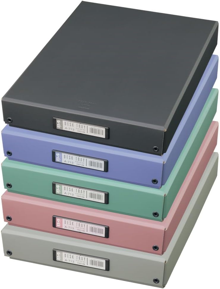 Lihit Lab A713ba Desk Tray, Tool Box, Document Storage, B4, Blue
