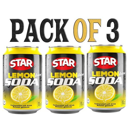 Image of Star Lemon Salted Soda - Refreshing Carbonated Soft Drink with Tangy & Salty Twist, 300ml Can (Pack Of 3)